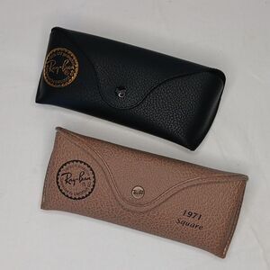 Ray-Ban Universal Black Medium Soft Case & Tan 1971 Square Hard Case